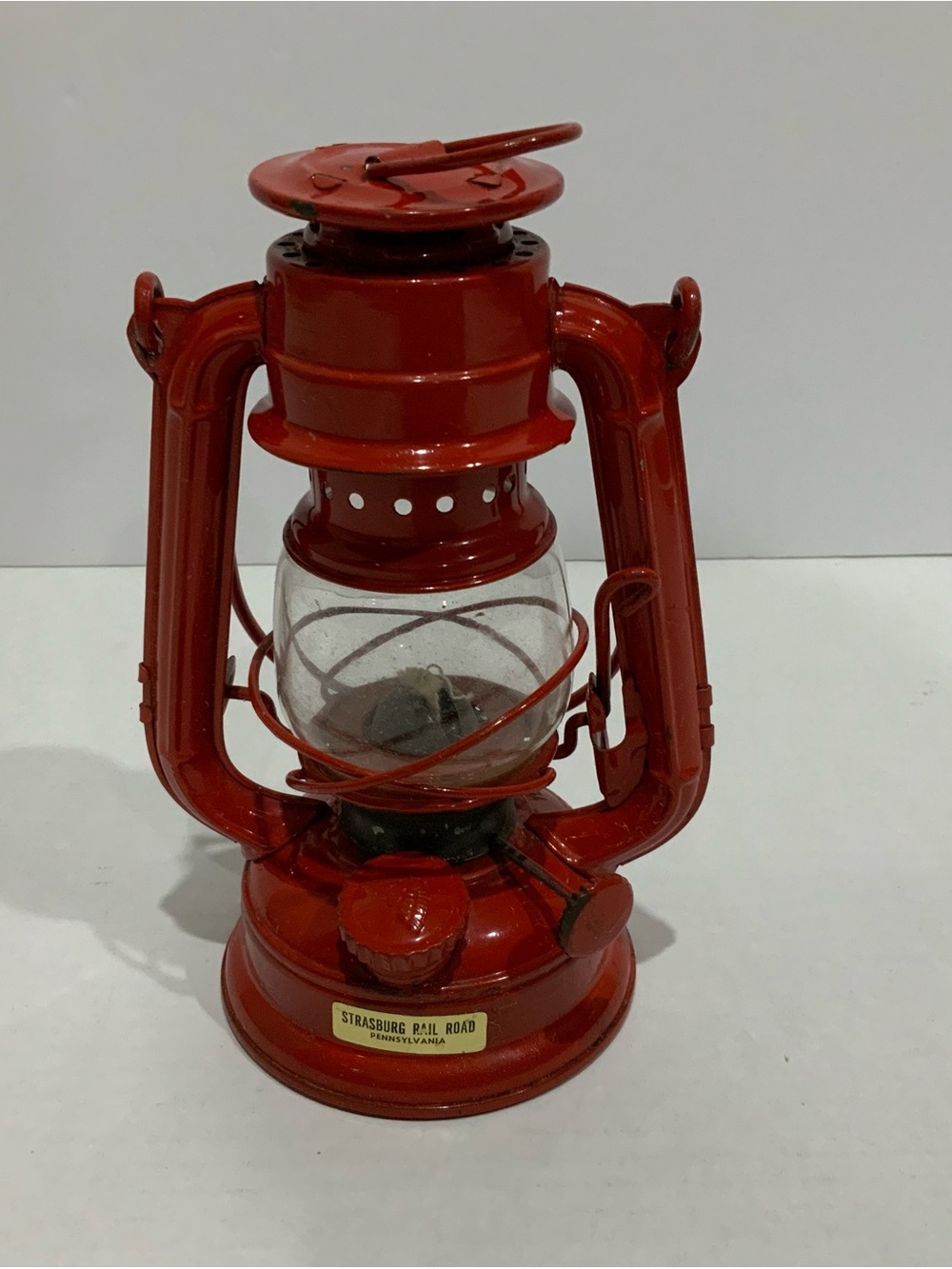 Vintage Winged Wheel No.350 RED Kerosene Hurricane Lantern